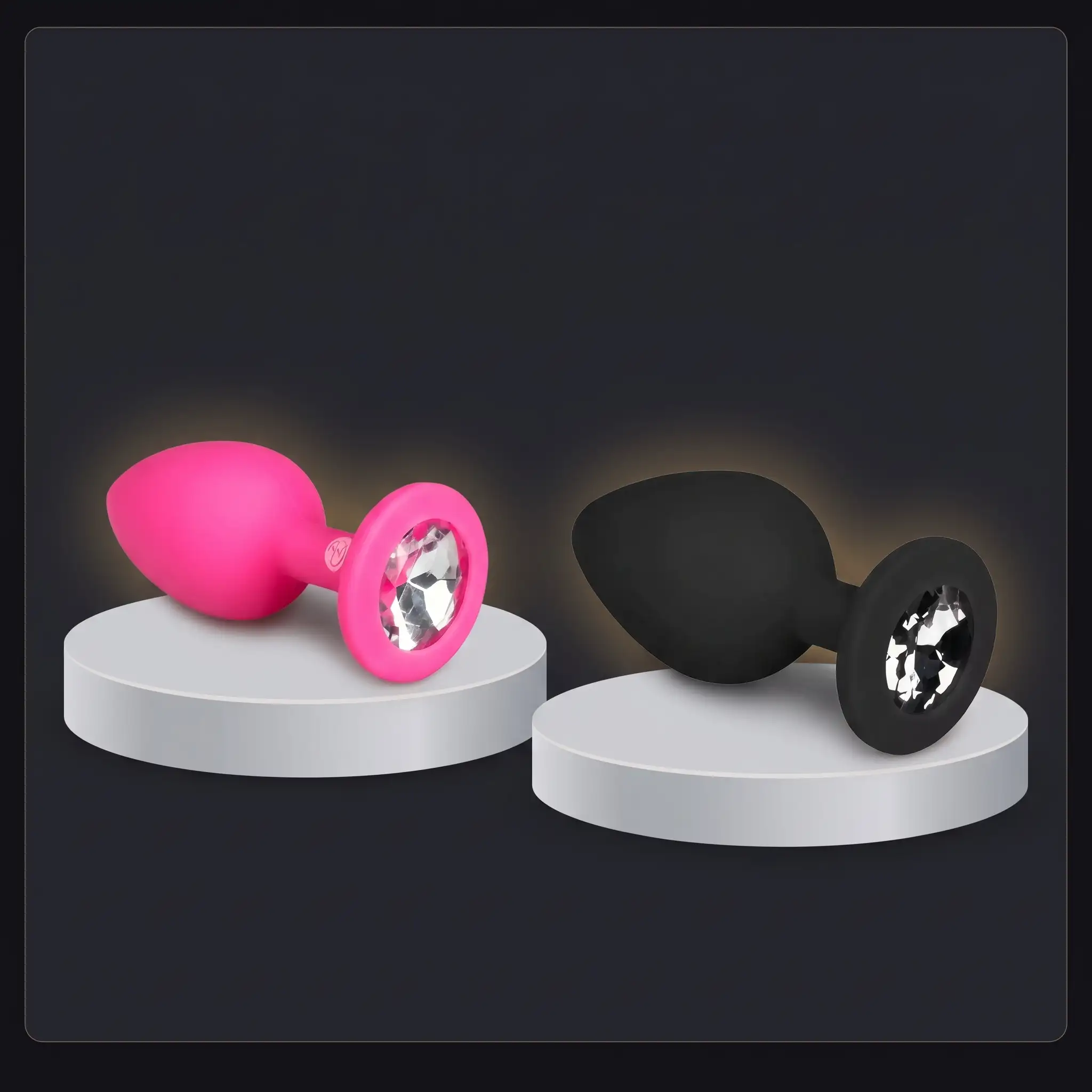 Diamond Analplug aus Silikon – Small & Medium, Rosa oder Schwarz