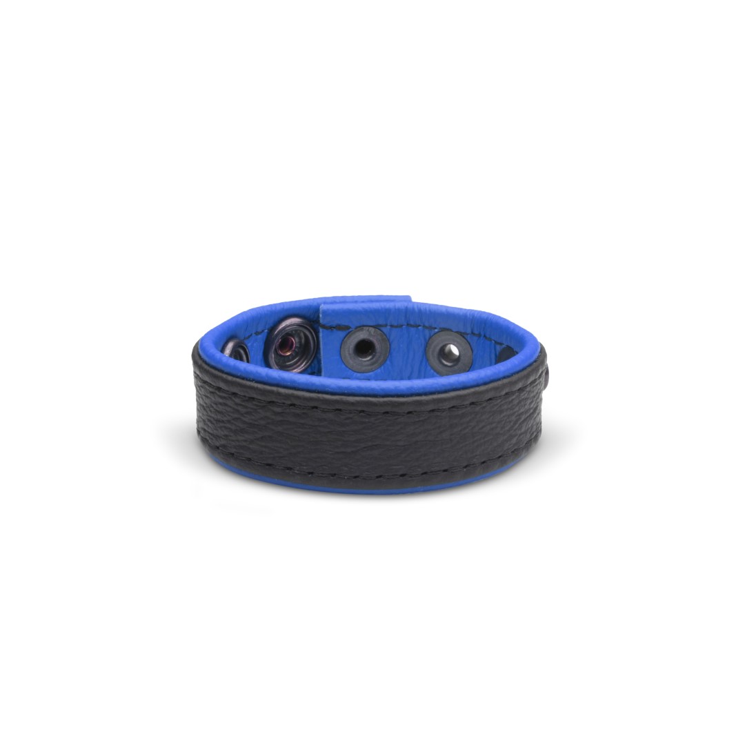 Soft Leder Cockring Schwarz/Blau
