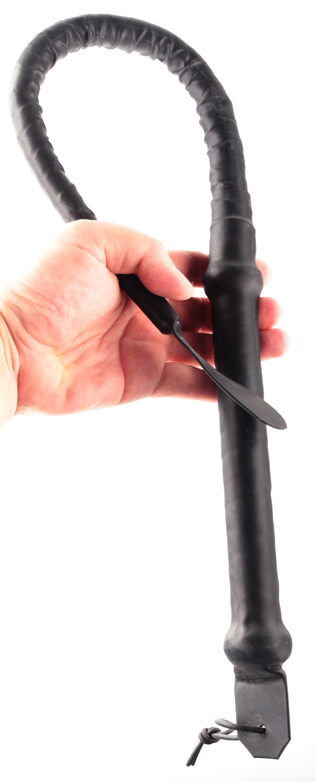 GUMMI Peitsche kurz mit Klatsche- Sehr böse!